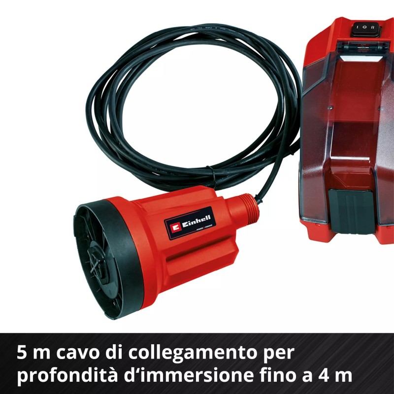 EINHELL POMPA PER ACQUE CHIARE A BATTERIA GE-SP 18 LL Li - Solo