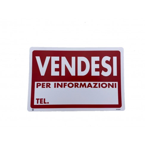 Cartello Dakota 20x30 cm VENDESI colore rosso e bianco Dakota - 1