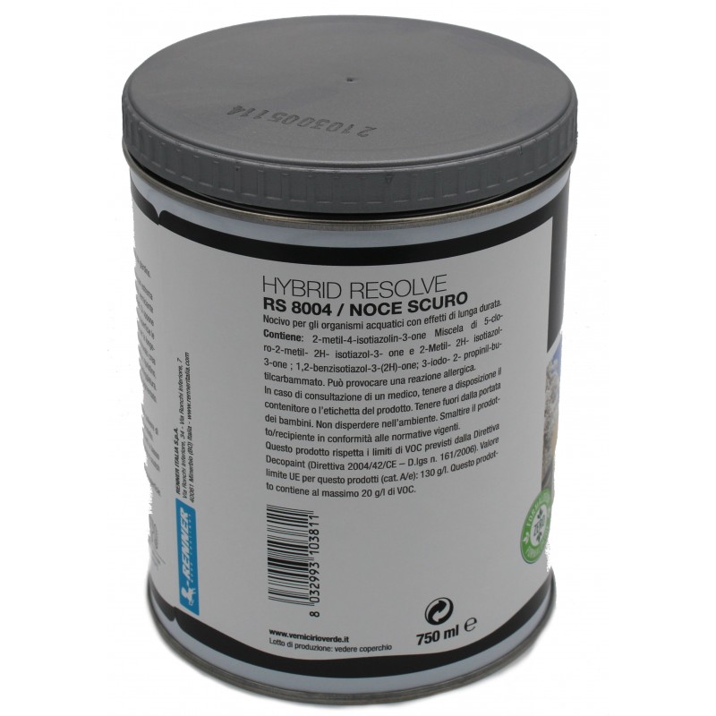 Impregnante all'acqua per legno hybrid resolve alto secco - rapida essiccazione  Noce scuro RS8004