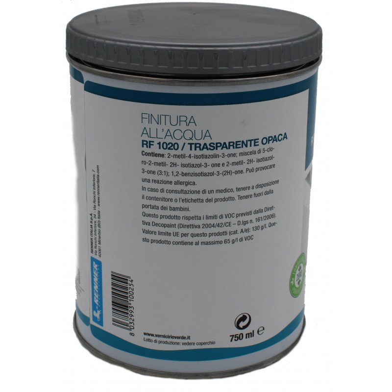 Finitura all'acqua per legno Trasparente opaca RG1680