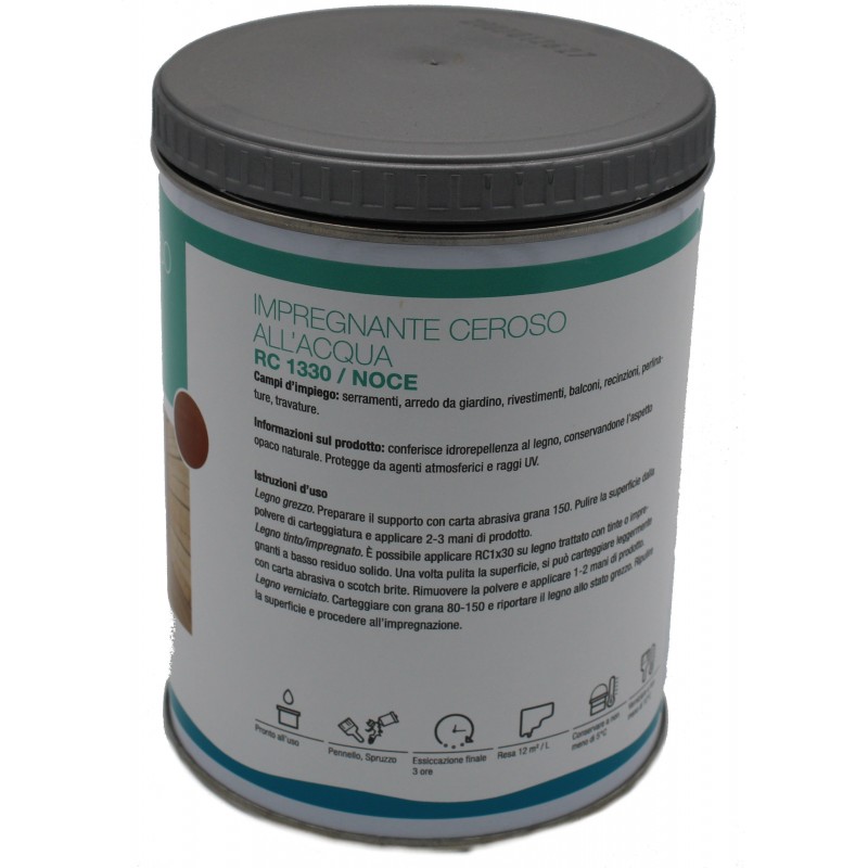 Impregnante ceroso all'acqua per legno Noce RC1330