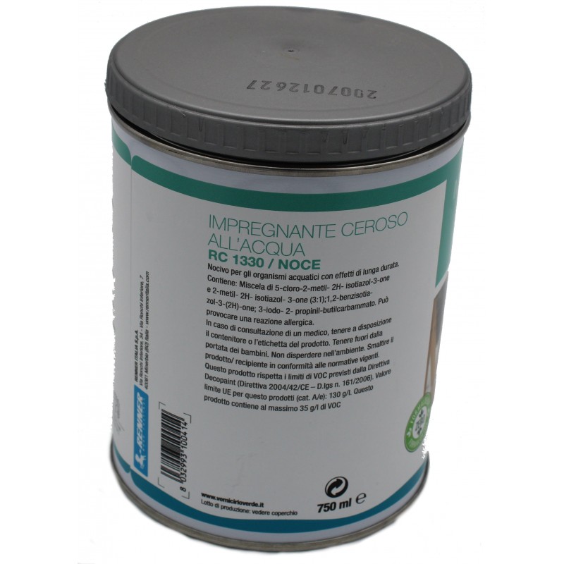 Impregnante ceroso all'acqua per legno Noce RC1330