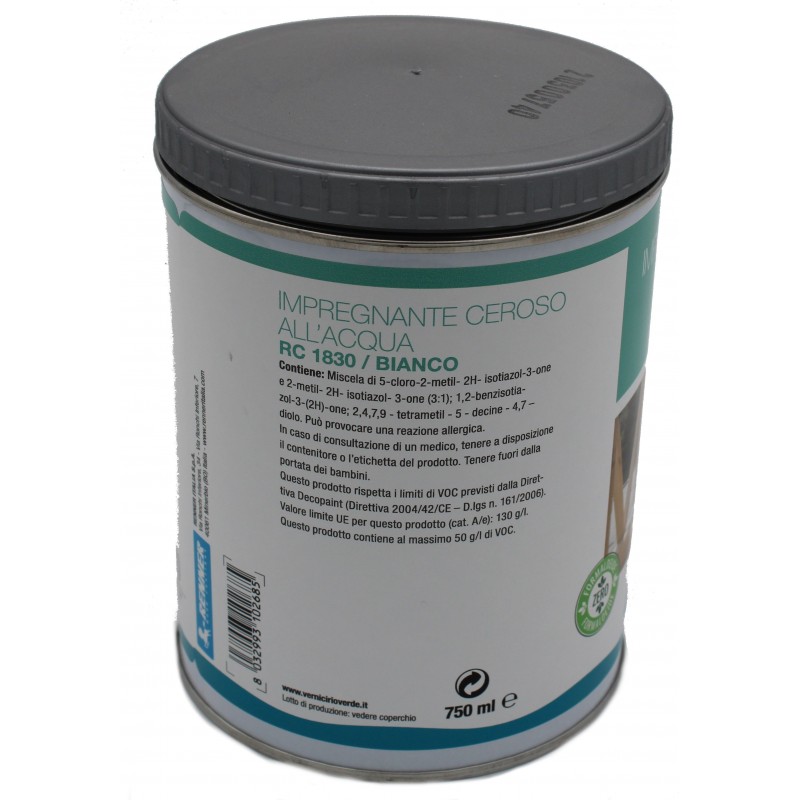 Impregnante ceroso all'acqua per legno Bianco RC1830