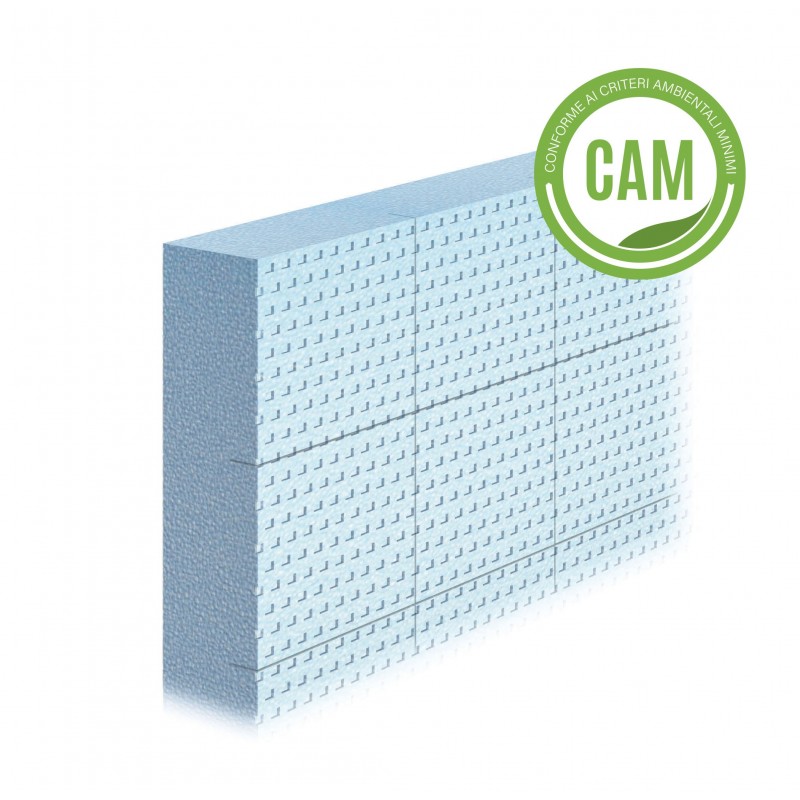 Lastra Fassa Basetherm per zoccolatura in EPS stampato 50x100 cm spessore 14 cm(Confezione da 4 lastre pari a 2 mq) Fassa Bortol