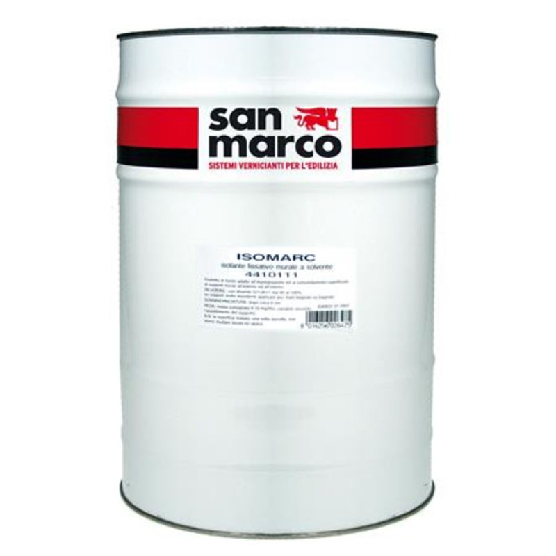 Isolante fissativo murale a solvente Isomarc San Marco per interno ed esterno (Secchio da 16Lt)