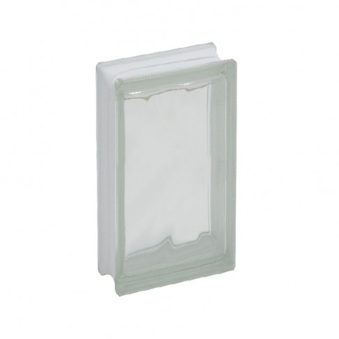 Mezzo mattone vetrocemento Dakota ondulato chiaro, 190x90x80mm (Confezione da 10 pezzi) Dakota - 1