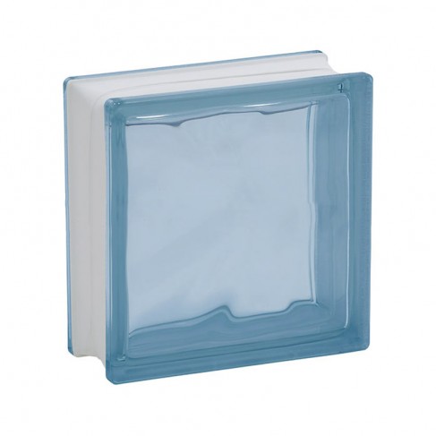 Mattone vetrocemento Dakota ondulato blu, 190x190x80mm (Confezione da 10 pezzi) Dakota - 1