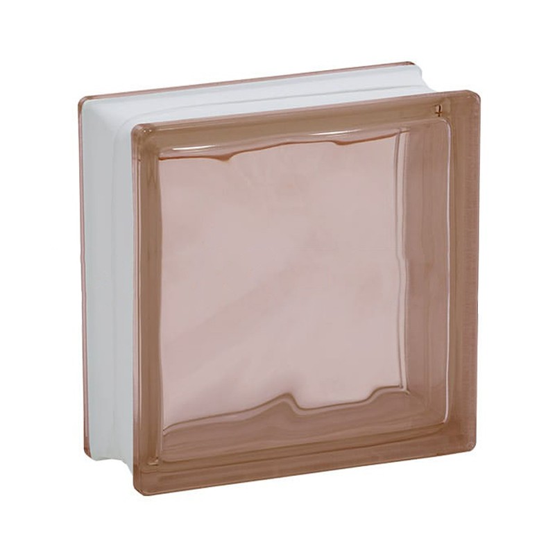 Mattone vetrocemento Dakota ondulato rosa, 190x190x80mm (Confezione da 10 pezzi) Dakota - 1