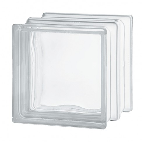 Mattone vetrocemento Dakota ondulato bianco resistenza fuoco EI60, 190x190x160mm (Confezione da 2 pezzi) Dakota - 1