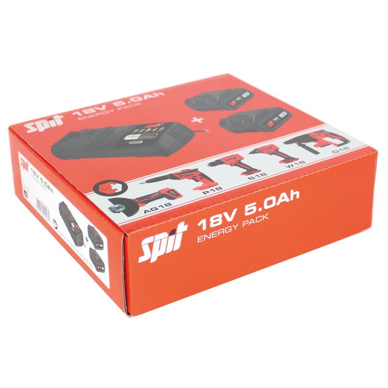 Energy Pack Spit con 2 batterie 18V 5.0 Ah e caricabatterie Spit - 5