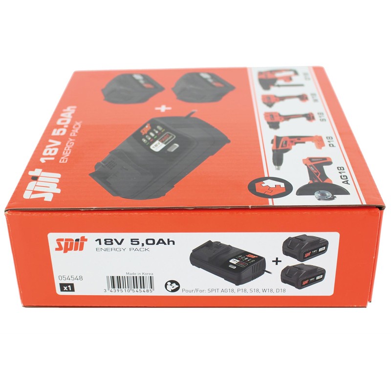 Energy Pack Spit con 2 batterie 18V 5.0 Ah e caricabatterie Spit - 6