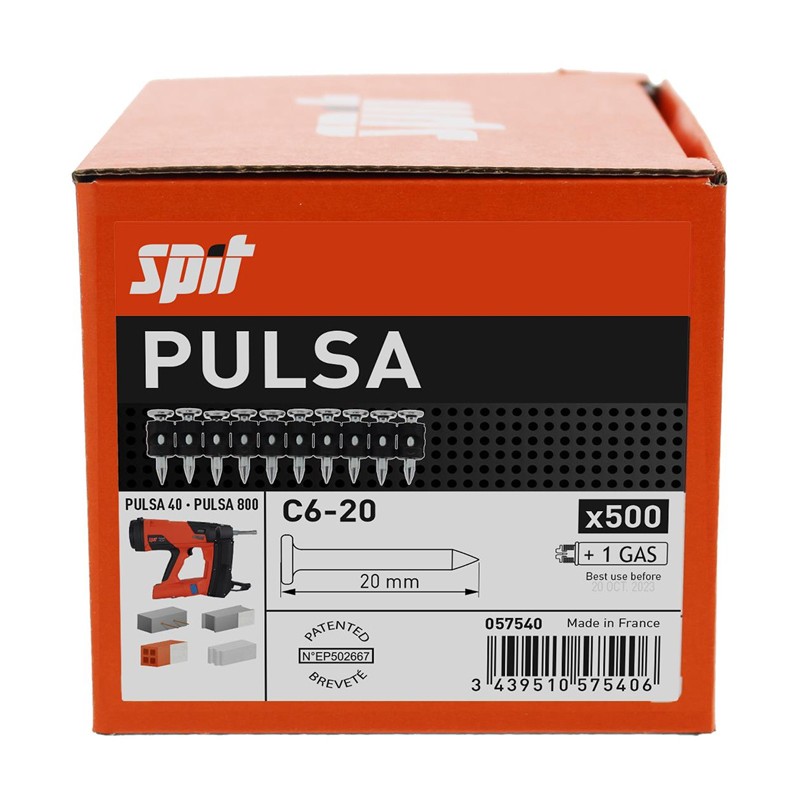 Chiodi in striscia Spit C6 P40/P80 per calcestruzzo e materiali teneri (500pz) Spit - 6