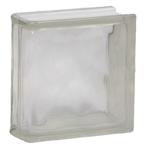 Mattone vetrocemento Dakota ondulato chiaro terminale lineare, 190x190x80mm (Confezione 6 pezzi) Dakota - 1