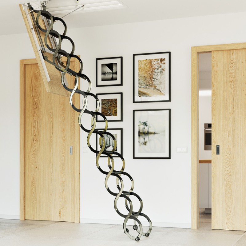 Dettaglio scala retrattile a soffitto Dakota Supra 500mm