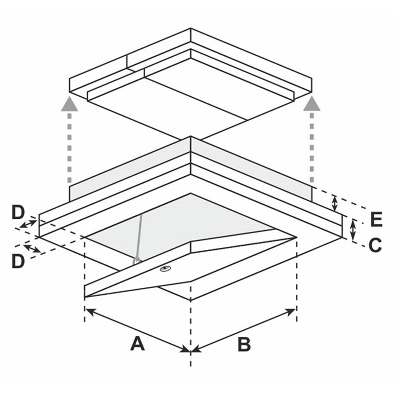Botola d'ispezione per controsoffitto FF Systems F6 resistente al fuoco EI90, GKF 40mm FF Systems - 4