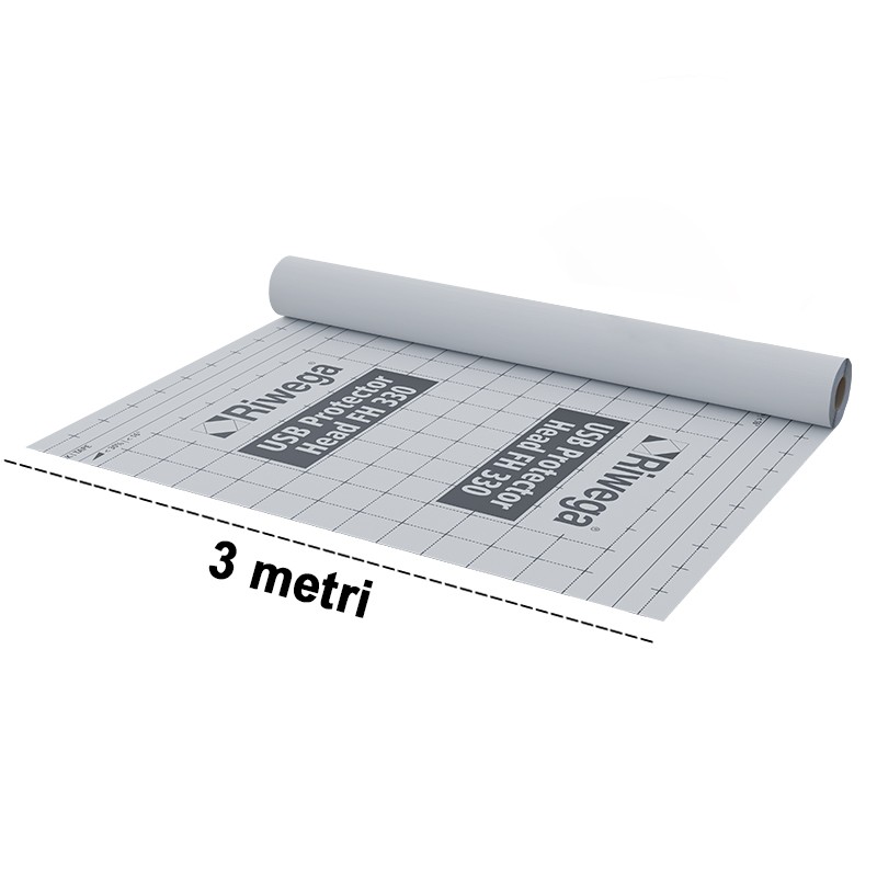 Membrana da tetto impermeabile traspirante Riwega USB Protector Head FH 330 TOP SK in PP doppia banda adesiva (rotolo 3x40mt) Ri