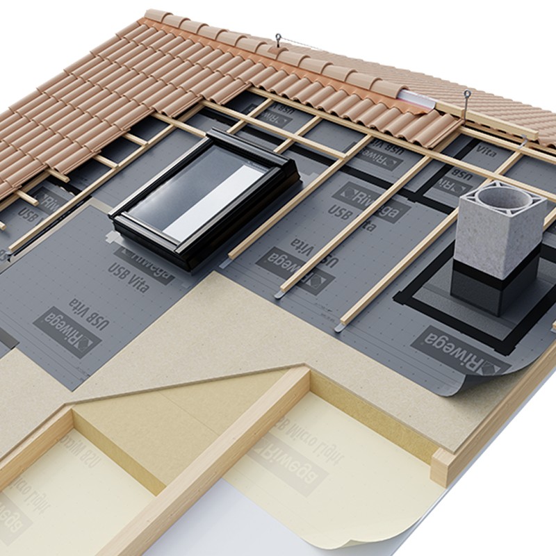 Membrana da tetto impermeabile traspirante Riwega USB Vita in PET (rotolo 1,5x50 metri) Riwega - 2