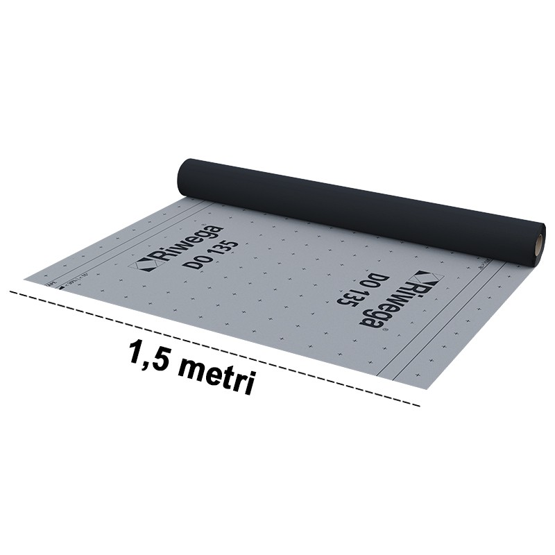 Membrana da tetto impermeabile traspirante Riwega DO 135 TOP SK in PP con doppia banda adesiva(rotolo 1,5x50 metri) Riwega - 1