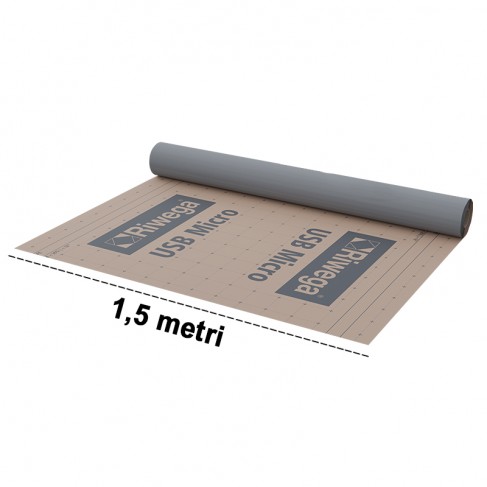 Telo barriera contro il vapore per tetti Riwega USB Micro TOP SK con doppia banda adesiva (rotolo 1,5x50 metri) Riwega - 1