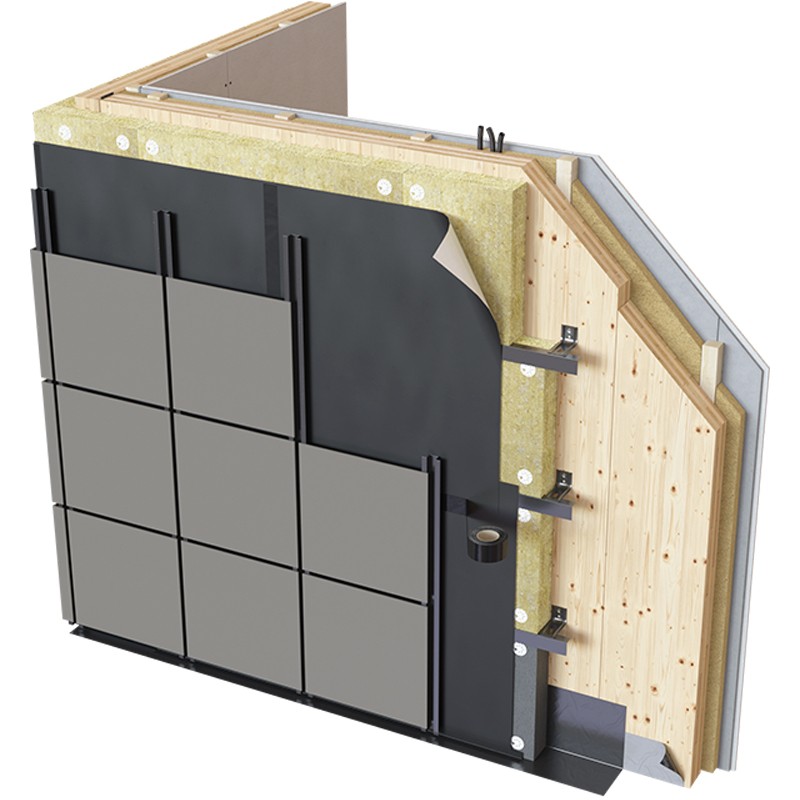 Membrana traspirante resistente al fuoco Riwega USB Windtop UV A2 / 225 per facciate ventilate (rotolo 50 metri) Riwega - 2