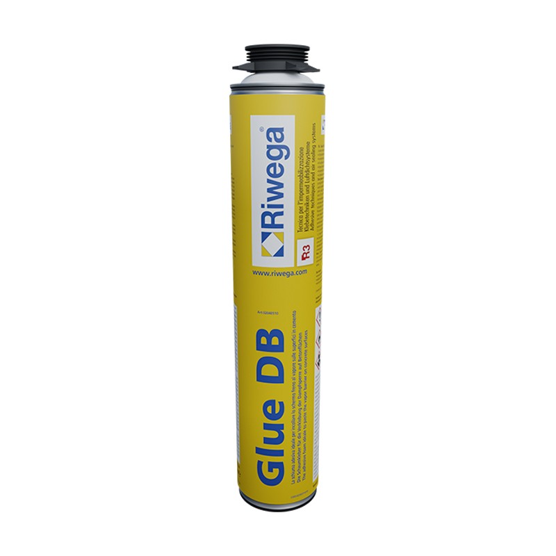 Schiuma adesiva Riwega Glue DB per schermi e membrane traspiranti su superfici in cemento, bomboletta da 750ml (12pz) Riwega - 1